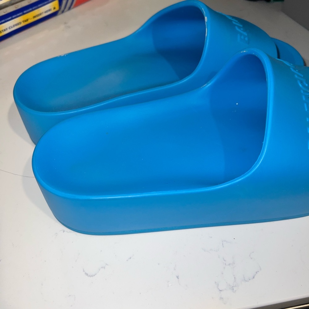 Blue Balenciaga Platform Slides - Picture 2 of 6